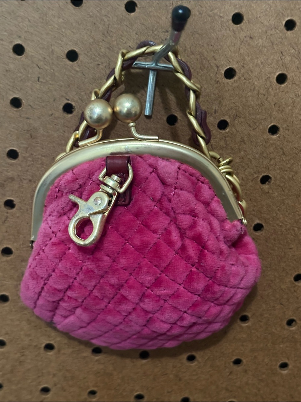 Vintage Juicy Couture Y2K Pink Coin Purse Bag Royal Crown Love Me Heart & Key